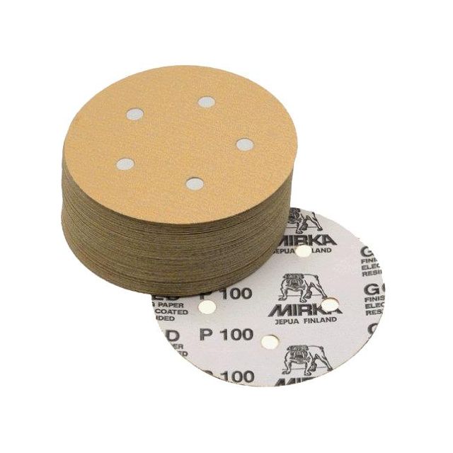 Mirka Gold 5 in. 500G 5 Hole Grip Vacuum Disc, Qty 50 23-614-500