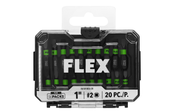 Flex Tools IMPACKS 20-Piece 1 SQ2 Impact Driver Bit Set FA101003-20