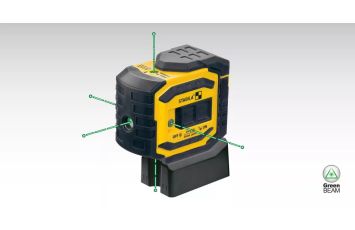 SB3165 The self-leveling, STABILA LA-5P G, projects 5-bright GREENBEAM laser dots, visible up to 60 ft. Layout points can be transferred and right angles can be set in an instant.