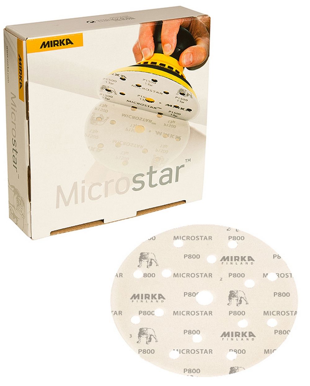 FM-611-1500, Mirka Microstar 6 in.15-Hole, Film-Backed Vacuum