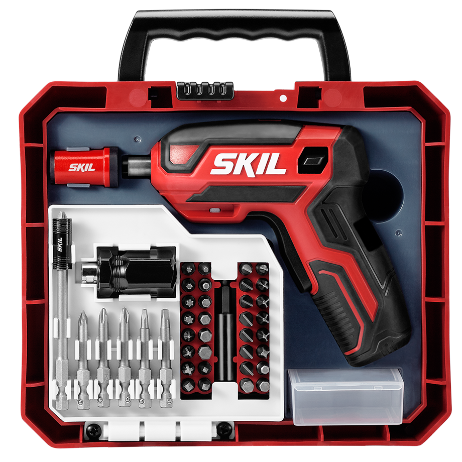 Skil Rechargeable 4V Screwdriver with 42 PC Bit Kit SD5618 03