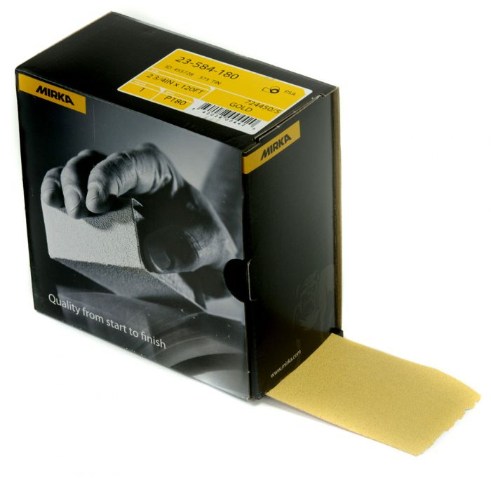 Mirka Gold 2-3/4 in. x 40yd. 240G PSA Autokut Roll 23-584-240 $40.45 Mirka Gold 2-3/4 in. x 40yd. 240G PSA Autokut Roll 23-584-240 $40.45