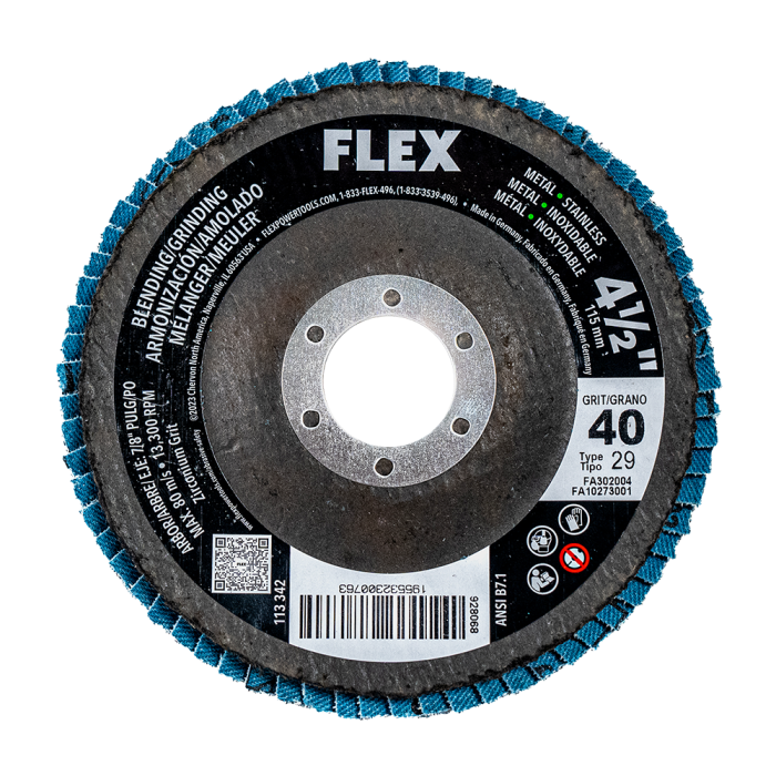 Flex Tools 4-1-2 Blending-Grinding 40 Grit Flap Disc FA302004