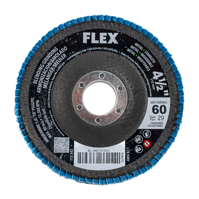 Flex Tools 4-1-2 Blending-Grinding 60 Grit Flap Disc FA302005