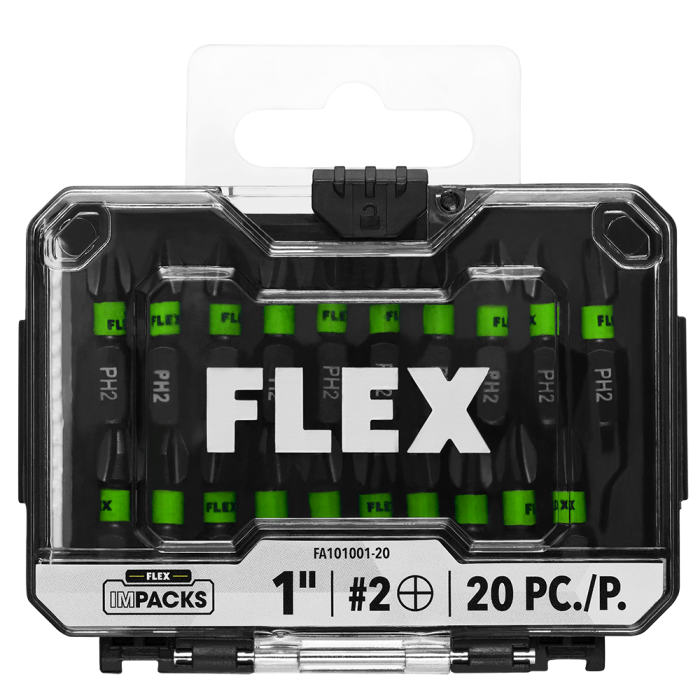 Flex Tools IMPACKS 20-Piece 1 PH2 Impact Driver Bit Set FA101001-20