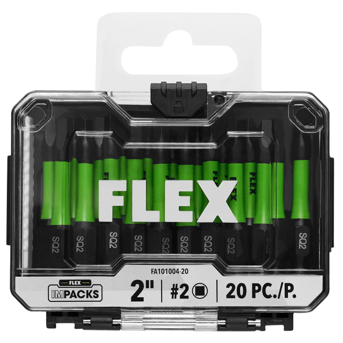 Flex Tools IMPACKS 20-Piece 2 SQ2 Impact Driver Bit Set FA101004-20