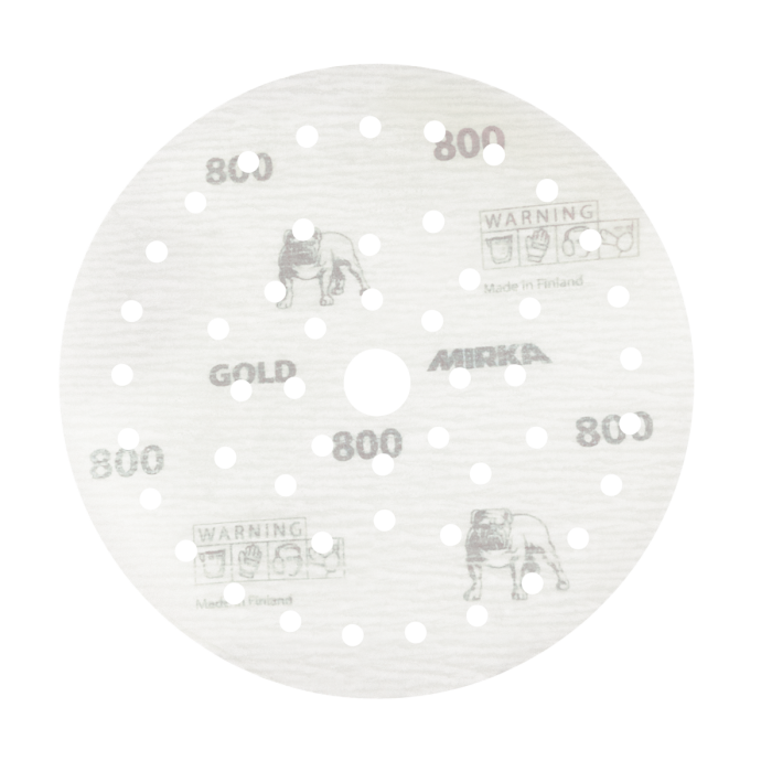 MK23-6MFF-2000 Optimal dust-free sanding results can now be achieved using Gold Film Multifit discs. The special stearate coating is used to maximize resistance to loading, which is perfect for fine sanding.
