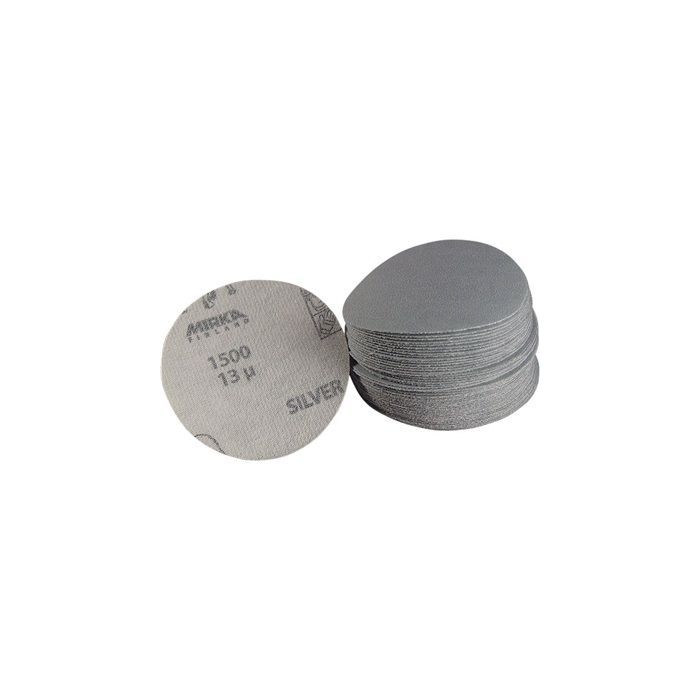 MK2B-608-400 This Mirka Q-SILVER grip disc is 3 inches in diameter and is 400 grit. There are 50 discs per pack. 
