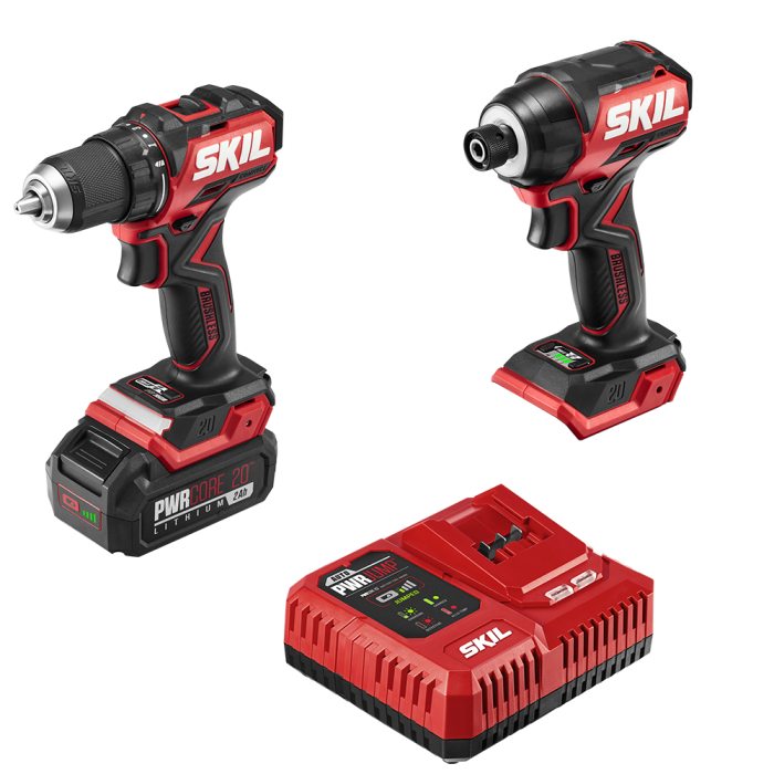 Skil PWRCORE 20 Brushless 20V Compact Drill Driver and Impact Driver Kit CB8437B 10