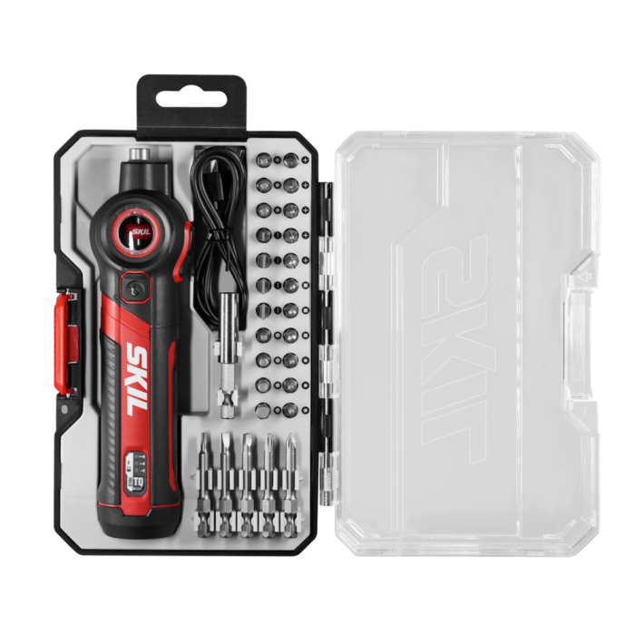 Skil Twist 2.0 Rechargeable 4V Screwdriver with 28 PC Bit Kit SD5619 02