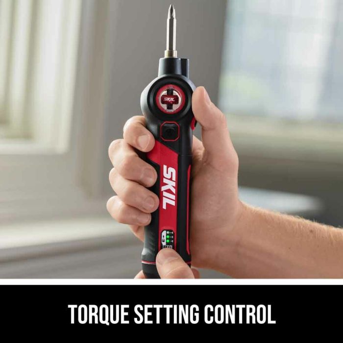 Skil Twist 2.0 Rechargeable 4V Screwdriver with 28 PC Bit Kit SD5619 02