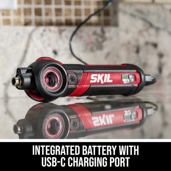 Skil Twist 2.0 Rechargeable 4V Screwdriver with 28 PC Bit Kit SD5619 02
