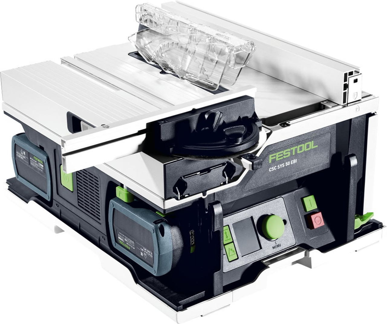 Close-up shot of Festool's new CSC SYS 50 Cordless Table Saw